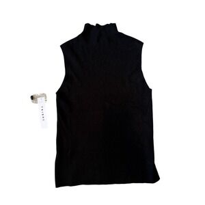 NWT Tribal Mock Neck Sleeveless Sweater Pullover Top Black Size Women's Large‎